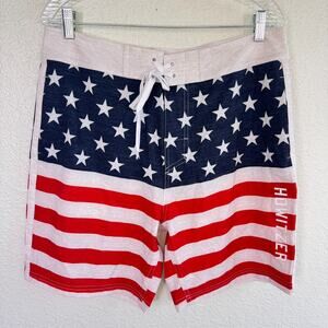 Howitzer Board Shorts Mens 32 Swim Trunks July 4th American Flag Patriotic USA